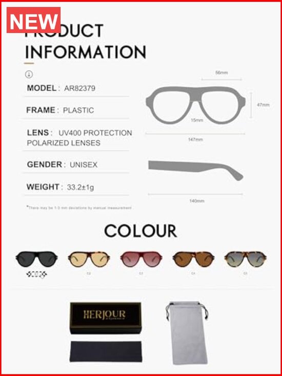 Polarized Aviator Sunglasses Retro Classic Vintage Sun Glasses 2 Pack main image 6